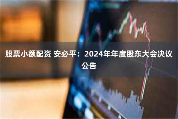 股票小额配资 安必平：2024年年度股东大会决议公告