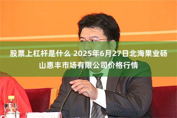 股票上杠杆是什么 2025年6月27日北海果业砀山惠丰市场有限公司价格行情