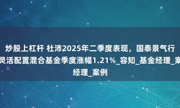 炒股上杠杆 杜沛2025年二季度表现，国泰景气行业灵活配置混合基金季度涨幅1.21%_容知_基金经理_案例