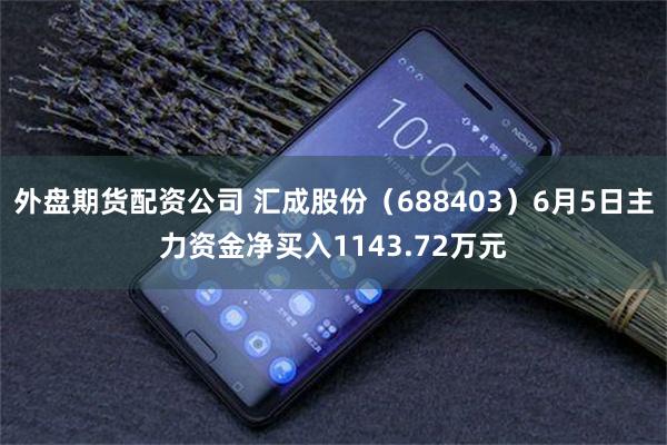 外盘期货配资公司 汇成股份（688403）6月5日主力资金净买入1143.72万元
