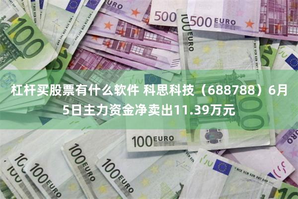 杠杆买股票有什么软件 科思科技（688788）6月5日主力资金净卖出11.39万元
