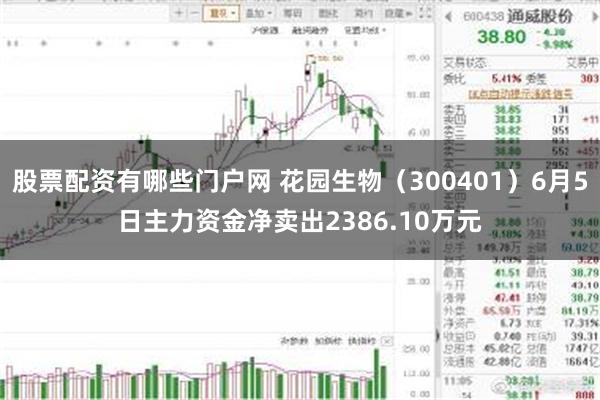 股票配资有哪些门户网 花园生物（300401）6月5日主力资金净卖出2386.10万元