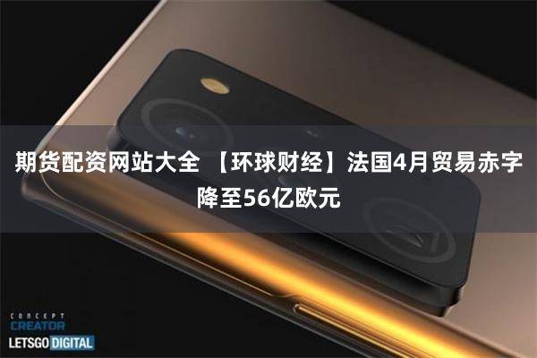 期货配资网站大全 【环球财经】法国4月贸易赤字降至56亿欧元