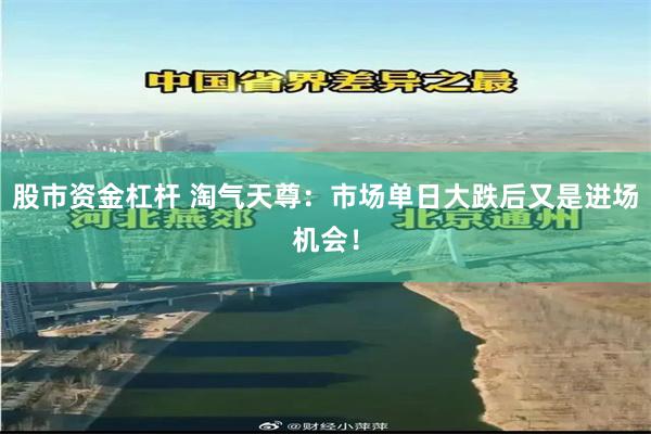 股市资金杠杆 淘气天尊：市场单日大跌后又是进场机会！