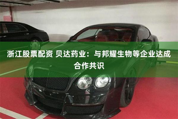 浙江股票配资 贝达药业：与邦耀生物等企业达成合作共识