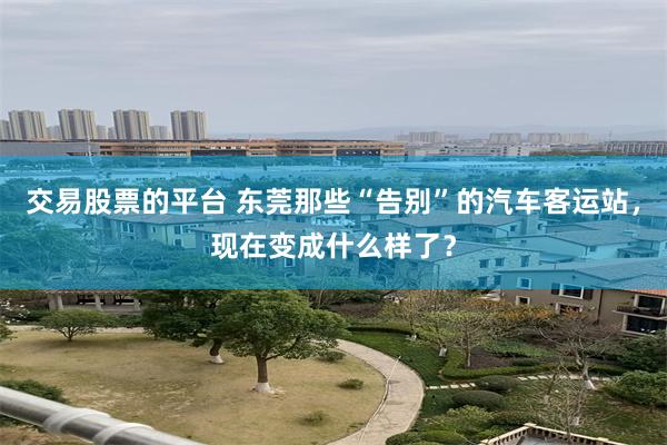 交易股票的平台 东莞那些“告别”的汽车客运站，现在变成什么样了？