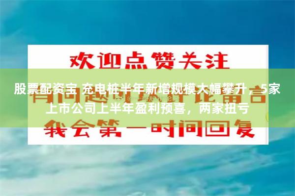 股票配资宝 充电桩半年新增规模大幅攀升，5家上市公司上半年盈利预喜，两家扭亏