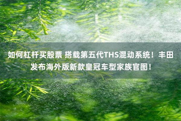 如何杠杆买股票 搭载第五代THS混动系统！丰田发布海外版新款皇冠车型家族官图！